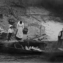 Negative - Fishing Boat & Catch, Murray River, Mildura District, Victoria, circa 1910