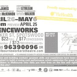 Postcard - Melbourne Workers Theatre, We Built This City, 2006