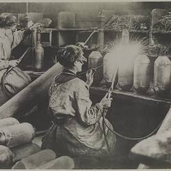 Photograph - Two Female Workers in a Filling Factory, French Official War Photograph, World War I, 1914-1918
