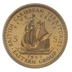 Proof Coin - 5 Cents, British Caribbean Territories, 1955