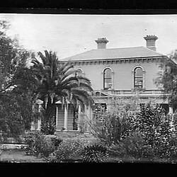 Glass Negative - Front Garden, 'Chelmer', St Kilda Road, South Yarra, Victoria, Dec 1905