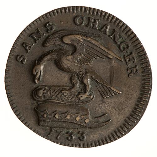Coin - 1/2 Penny, Isle of Man, 1733