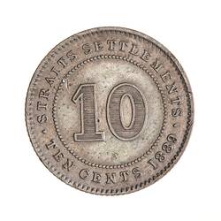 Coin - 10 Cents, Straits Settlements, 1889