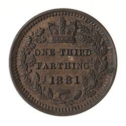 Coin - 1/3 Farthing, Malta, 1881