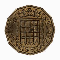 Coin - Threepence, Elizabeth II, Great Britain, 1966