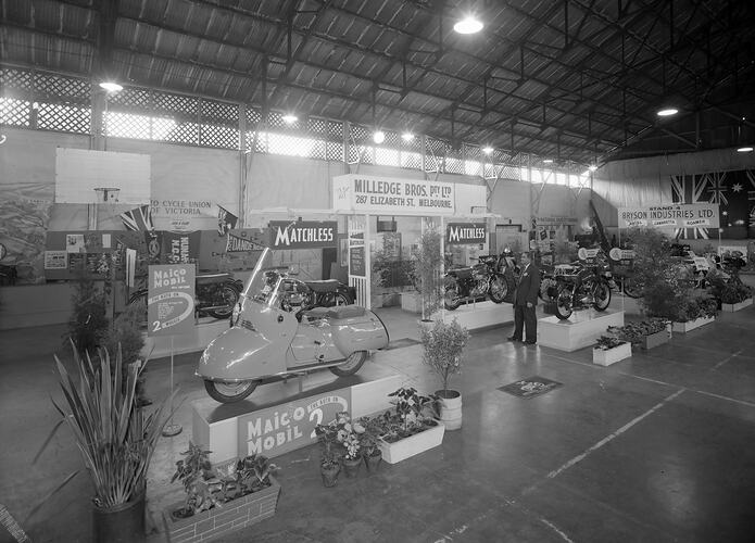 Motorcycle Show, Exhibition Building Annexe, Carlton, Victoria, 1955