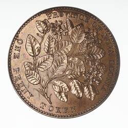 Proof Coin - 1 Penny, Nova Scotia, Canada, 1856