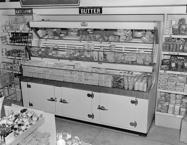 Negative - Dairy Cabinet, Interior of a Grocery Store, Oakleigh, Victoria, Apr 1954