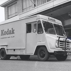 Photograph - Kodak Australasia Pty Ltd, Kodak Delivery Van Parked Outside Chemist, Melbourne, 1960s
