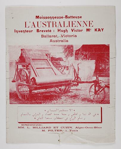 Brochure - 'Moissonneuse-Batteuse L'Australienne', H. V. McKay, Ballarat, circa 1900