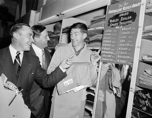 Group of Men in a Fred Hesse Clothing Store, Melbourne, Victoria, Sep 1955