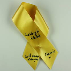 Ribbon - 'I Will Always Miss You', The Tree of Remembrance, 2nd Anniversary Service, Black Saturday Bushfires, 6 Feb 2011