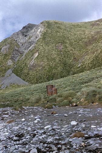 Mountain, rocks and rusting boilers.