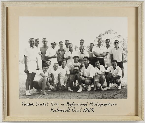 Kodak Cricket Team vs. Professional Photographers, Kelmscott Oval', 1964, Framed