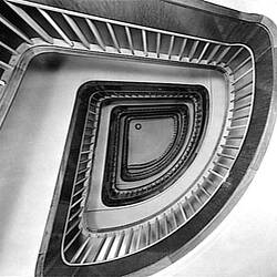 Photograph - Orient Line, RMS Orcades, First-Class Main Staircase Well, Looking Upwards from Below, 1948