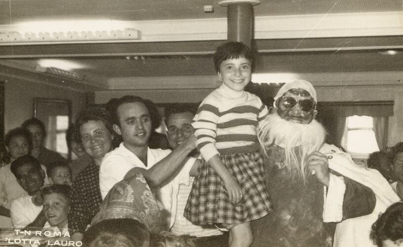 Marianna Mazzarino at Christmas Event aboard Ship 'TN Roma', Flotto Lauro Line, 1961