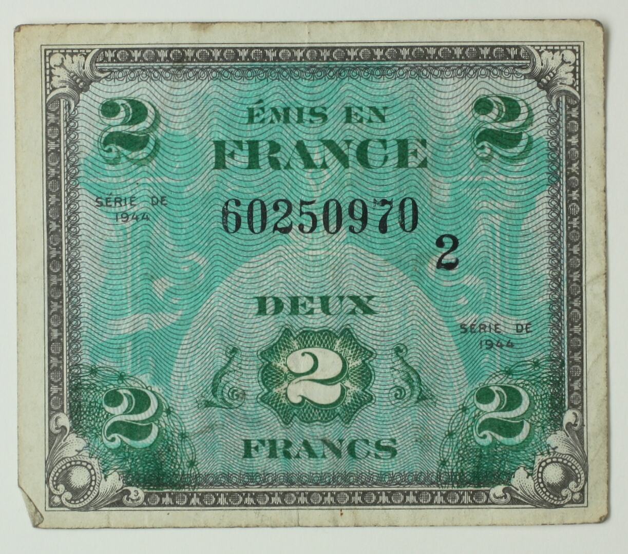 Bank Note - 2 Francs, France, 1944