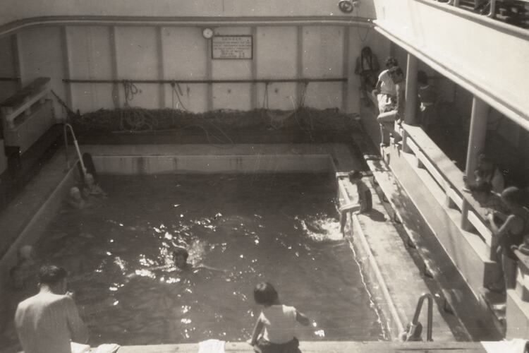 Swimming pool, TSS 'Stratheden', November 1961