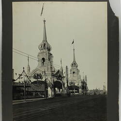 Photograph - Federation Celebrations, 'The Princes Bridge and Flinders Street Railway Stations Towers', Melbourne, May1901