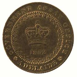 Ingot - 1 Pound, Second Die, Adelaide Assay Office, South Australia, Australia, 1852