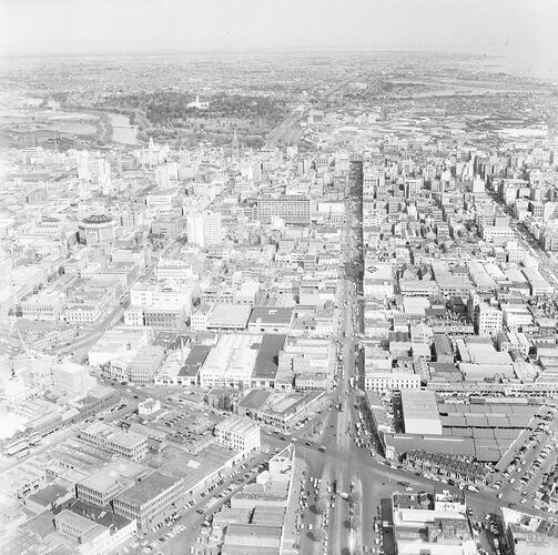 Negative - Aerial View of Melbourne, Nov 1955