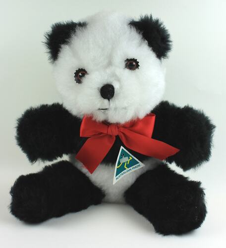 Toy Panda Bear - Jakas Soft Toys, Black & White, Melbourne, circa 1998