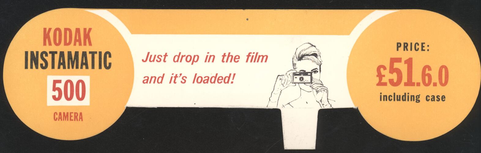 Price Ticket - Kodak Australasia Pty Ltd, 'Kodak Instamatic 500 Camera', 1963 - 1965