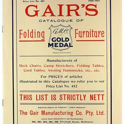 Catalogue - The Gair Manufacturing Co., Folding Furniture, 1936