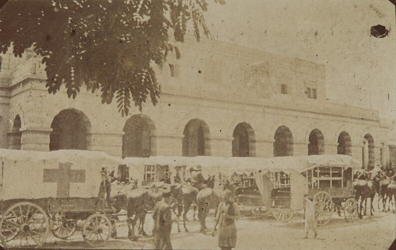 Field Ambulances Outside Alexandria Railway Station