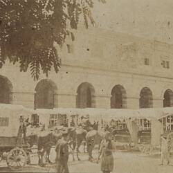 Photograph - Field Ambulances Outside Alexandria Railway Station, Egypt, World War I, 1915-1916