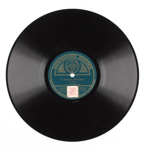 Disc Recording - Zonophone, Double-Sided, "A Sailor's Paradise" & "In An Old Fashioned Town", Dawson, 1910-1926