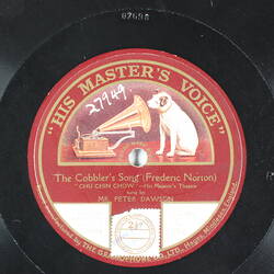 Disc Recording - His Master's Voice, Double-Sided, 'The Cobbler's Song' & 'The Watchman', 1920-1926