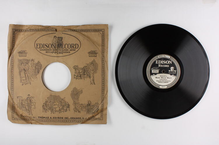 Disc Recording - Edison, Double-Sided, 'Merry Widow Waltz' & 'The Angel's Serenade', 1921-1929