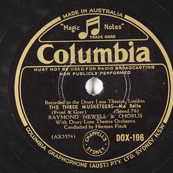 Disc Recording - Columbia, Double Sided, 'Ma Belle' & 'March of the Musketeers', ('The Three Musketeers'), 1935-1945