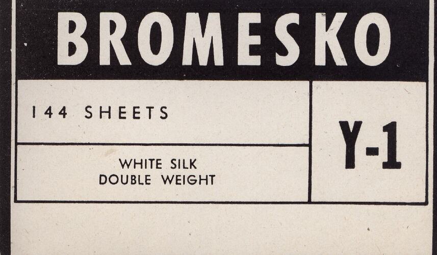 Black and white paper label.