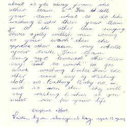 Document - Unknown Author, to Dorothy Howard, Description of the Chasing Game 'Three Jolly Welsh Men', 1955
