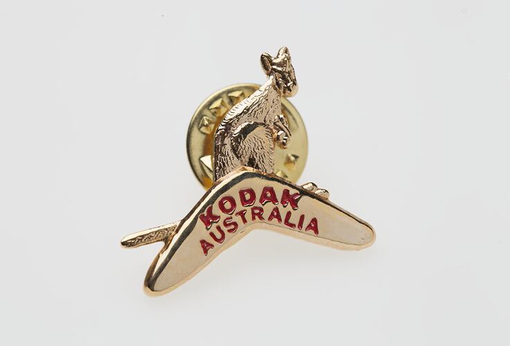 Lapel Pin - Kangaroo and Boomerang, 'Kodak Australia'