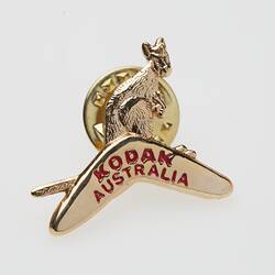 Lapel Pin - Kodak Australasia Pty Ltd, Kangaroo and Boomerang, 'Kodak Australia', 1980s-2000s