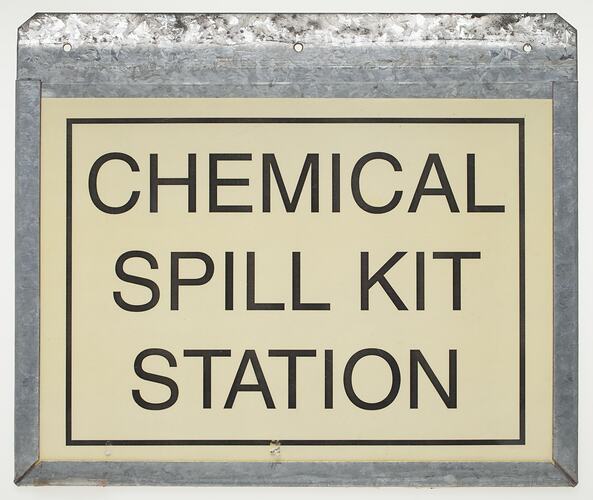 Sign - Chemical Spill Kit Station, Kodak Factory, Coburg, circa 1990-2005