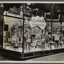 Shopfront display presenting history of Kodak in Australia.