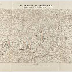 Map - France, 'Battle of the Hundred Days', Scale 1:250,000, World War I, Aug-Nov 1918