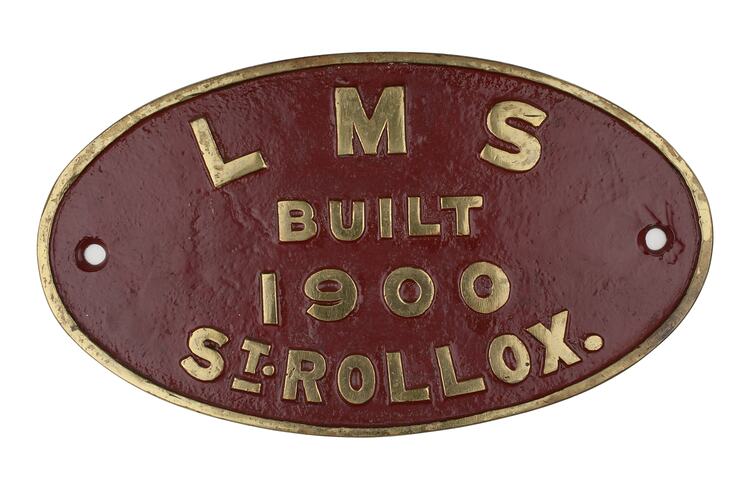 Locomotive Builders Plate - London, Midland & Scottish Railway, St. Rollox Works, Glasgow, Scotland, 1900