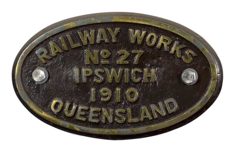 Locomotive Builders Plate - Queensland Railways, 1910