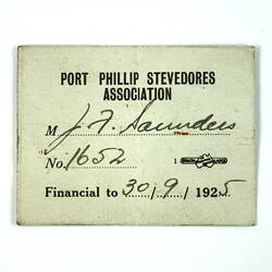 Membership card, front side.