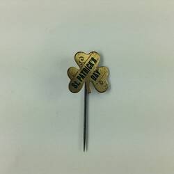 Badge - St Patrick's Day, Three Leaf Clover, circa 1880s-1900s