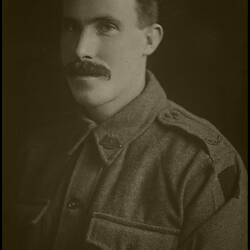 Postcard - Portrait, Private Bill (William) Nairn to Sister, World War I, 3 Feb 1918