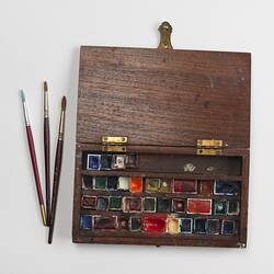 Art Case - Mirka Mora, Small Brown Timber, circa 1960s