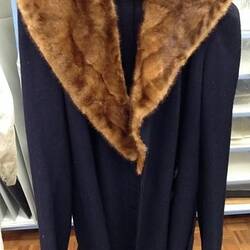Coat - Mirka Mora, Wool-Blend with Fur Collar, circa 1950s