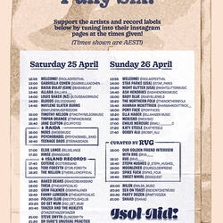 Isol-Aid Online Music Festival, Edition 6, Designed by Sebastian White, 25-26 April 2020