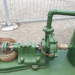 Pump mounted on trolley frame.